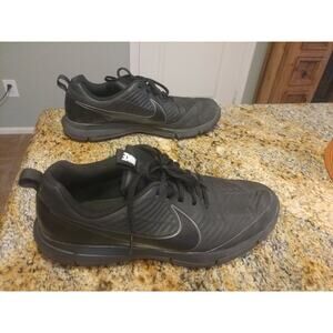 Nike Explorer 2 Black Lightweight Golf Shoes 849957-001 Soft Spikes Men's sz 9
